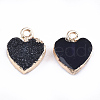 Electroplate Druzy Resin Pendants RESI-S366-01-M-3