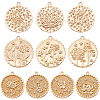 CREATCABIN 10Pcs 10 Style Brass Micro Pave Clear Cubic Zirconia Pendants KK-CN0002-02-1