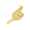 Rack Plating Brass Micro Pave Clear Cubic Zirconia Pendants KK-U021-08G-2