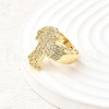 Brass Micro Pave Cubic Zirconia Cuff Rings for Women RJEW-F184-05G-3