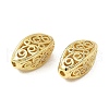 Brass Hollow Oval Beads KK-K293-53G-2