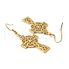 304 Stainless Steel Cross with Sailor's Knot Dangle Earrings for Women EJEW-F320-01G-3