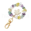 Natural & Synthetic Gemstone Chips Beads & Maple Leaf Alloy Enamel Pendant Decoration KEYC-JKC01018-04-4