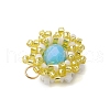 Seed Beads Beaded Charms PALLOY-MZ00273-02-4