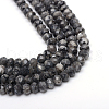 Faceted Rondelle Dyed Natural Sesame Jasper/Kiwi Jasper Bead Strands X-G-R343-6x8-20-1