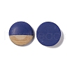 Two Tone Wood Grain Frosted Imitation Leather Style Resin Cabochons RESI-G053-01D-1