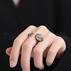 Cat with Yarn Ball Brass Adjustable Cuff Rings FS-WGEABF8-01-3
