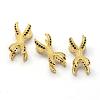 Rack Plating Brass Cubic Zirconia Beads ZIRC-S047-01G-1