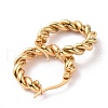 PVD Vacuum Plating 304 Stainless Steel Twist Rope Hoop Earrings for Women EJEW-G298-07B-G-2