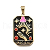 Tarot 304 Stainless Steel Enamel Pendants STAS-M119-09M-G-1