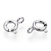 Rhodium Plated 925 Sterling Silver Spring Ring Clasps STER-T004-81A-P-1