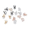 Brass Clear Cubic Zirconia Charms ZIRC-G170-12-1