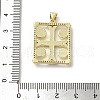 Brass Pave Shell Pendants KK-I708-17C-G-3