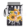 Sunflower Print Polyester Book Storage Zipper Bags ABAG-WH0046-31-7
