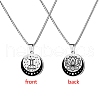 12 Constellation Stainless Steel Half Moon & Lotus Pendant Box Chain Necklaces PW-WGE44A0-05-1