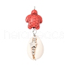 Natural Mixed Cowrie Shell Pendants PALLOY-JF03861-2