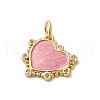 Brass Pave Cubic Zirconia with Enamel Charms KK-Q098-20G-D-2