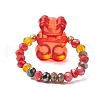 Glass Beads with Transparent Acrylic Beads and TOHO Round Seed Beads and Elastic Crystal Thread Rings RJEW-JR00876-5