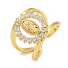 Ring with Saint Rack Plating Brass Micro Pave Cubic Zirconia Cuff Rings RJEW-I105-04G-03-1