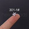 Flower 316L Surgical Stainless Steel Micro Pave Cubic Zirconia Cartilage Earrings WGAF33A-01-1