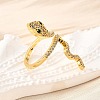 Brass Micro Pave Cubic Zirconia Cuff Rings RJEW-D308-03G-B-3