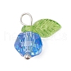 Transparent Electroplate Glass Beads with Transparent Acrylic Charms and Brass Ball Head pins Pendants PALLOY-JF03593-02-4