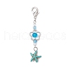 Starfish Turtle Fish Dolphin Synthetic Turquoise Pendant Decorations HJEW-JM03249-4