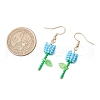 Grade A Round Glass Seed Beads Flower Dangle Earrings EJEW-MZ00451-05-3