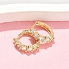 Flat Round Brass Micro Pave Clear Cubic Zirconia Hoop Earrings EJEW-Z102-19G-2