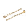 Ion Plating(IP) 316 Surgical Stainless Steel Curb Chain Extender with Natural Labradorite Round Charm STAS-A097-01G-11-2