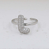 Brass Micro Pave Clear Cubic Zirconia Cuff Rings FS-WG17FF6-12-1