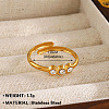 304 Stainless Steel with Crystal Rhinestone Adjustable Cuff Rings FS-WG8A0D7-06-1