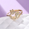 Brass Micro Pave Cubic Zirconia Adjustable Finger Rings for Women RJEW-M099-02G-2