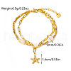 304 Stainless Steel & Natural Shell Beads Double Layer Bracelets FS-WG382E7-06-1