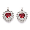 Brass Micro Pave Cubic Zirconia Pendants KK-T074-74P-1