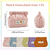 Gorgecraft 6pcs 6 styles Mini Cloth Printed Multipurpose Shrapnel Makeup Bags Change Purse ABAG-GF0001-25-2