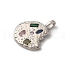 Brass Micro Pave Cubic Zirconia Pendants KK-P308-32P-2