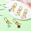 Alloy Enamel Flower Pendant Decorations HJEW-YW00002-2