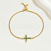 Fashionable European and American Style Brass Cubic Zirconia Cross Slider Bracelets FS4341-2-2