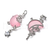 Brass Micro Pave Cubic Zirconia with Resin Pendants KK-Z103-05P-02-2