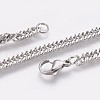 Tarnish Resistant 304 Stainless Steel Curb Chain Bracelets BJEW-P235-12P-3