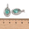 Brass Micro Pave Dark Cyan Cubic Zirconia Pendants KK-H461-02P-3