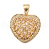 Brass Micro Pave Cubic Zirconia Pendants KK-K401-05B-G-1