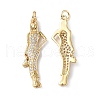 Brass Micro Pave Cubic Zirconia Pendants KK-E068-VF282-1