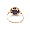 Round Natural Rainbow Tiger Eye Finger Rings RJEW-JR00859-01-5