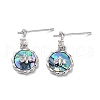 Bee Brass Micro Pave Cubic Zirconia Stud Earring Findings KK-E107-15P-01-1