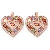 Brass Micro Pave Cubic Zirconia Pendants KK-D061-09RG-1
