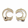 Brass Micro Pave Cubic Zirconia Links Connectors KK-Q277-044-NF-3