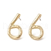 Brass Number Stud Earrings with 925 Sterling Silver Pins for Women EJEW-A077-01F-1