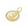 Brass Micro Pave Clear Cubic Zirconia Pendants KK-E111-46G-02-2